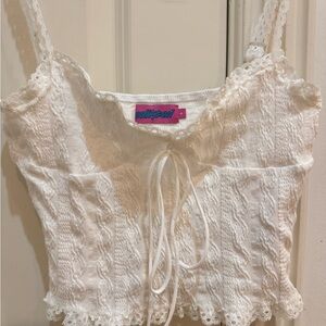 Edikted White Lace Camisole Top